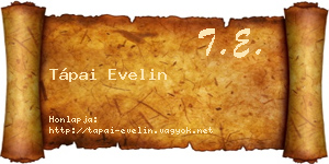 Tápai Evelin névjegykártya